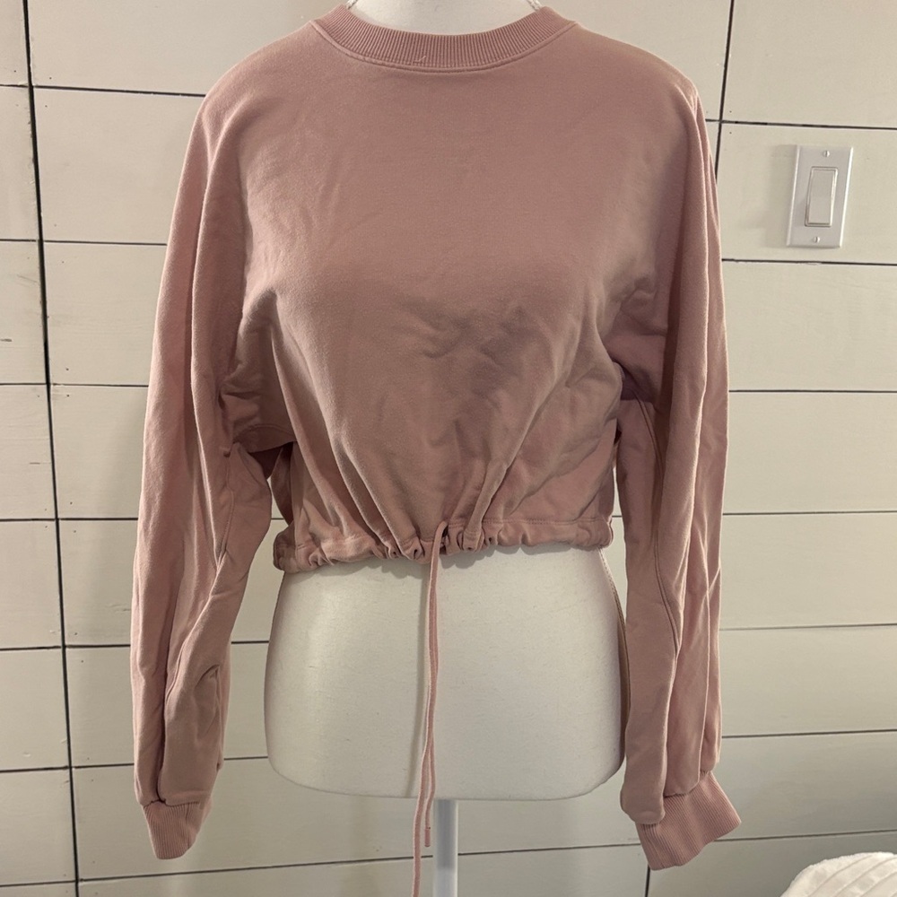 Babaton Dusty Pink Drawstring Sweatshirt